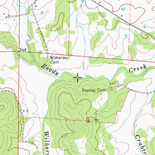 Topographic Map of Wilkerson Branch, AR