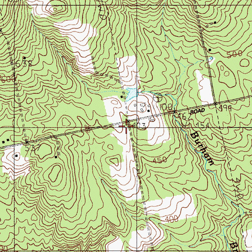 Topographic Map of Center School, ME