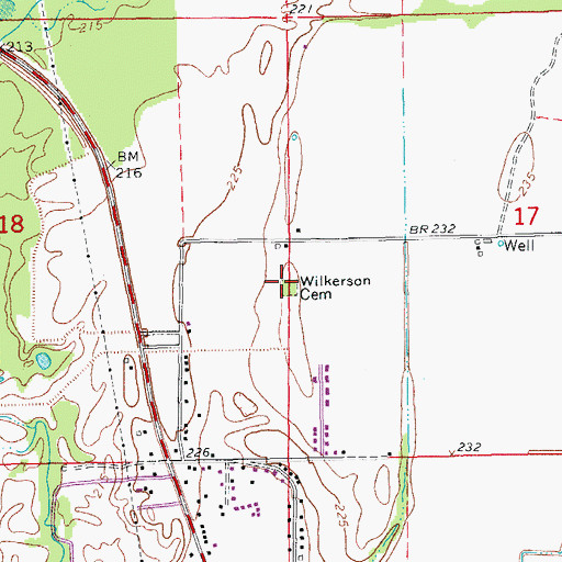 Topographic Map of Wilkerson Cemetery, AR