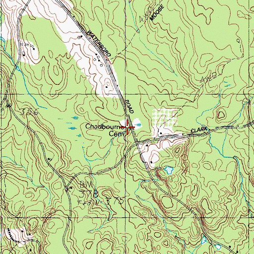 Topographic Map of Chadbourne Cemetery, ME