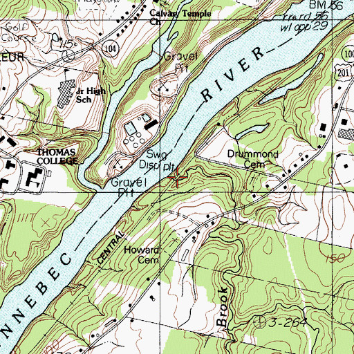 Topographic Map of Chaffee Brook, ME
