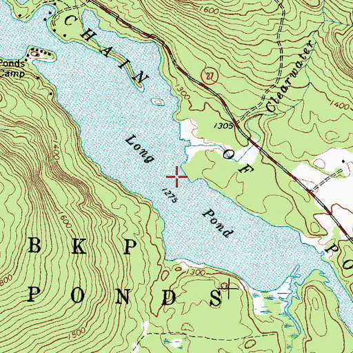 Topographic Map of Chain of Ponds, ME