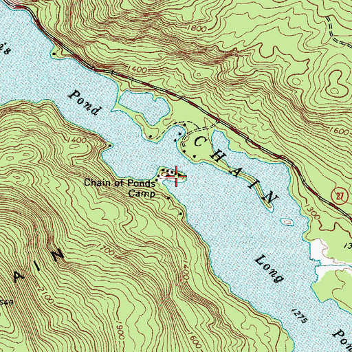 Topographic Map of Chain of Ponds Camp, ME