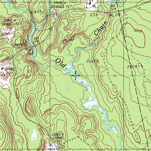 Topographic Map of Chain Lake Stream, ME