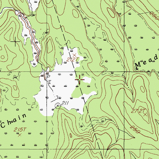 Topographic Map of Chain Meadows, ME