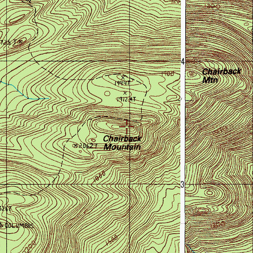 Topographic Map of Chairback Mountain, ME