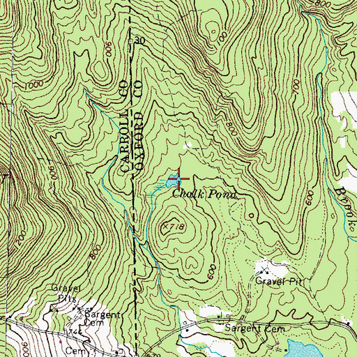 Topographic Map of Chalk Pond, ME