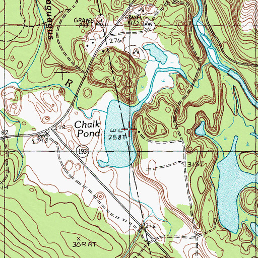 Topographic Map of Chalk Pond, ME
