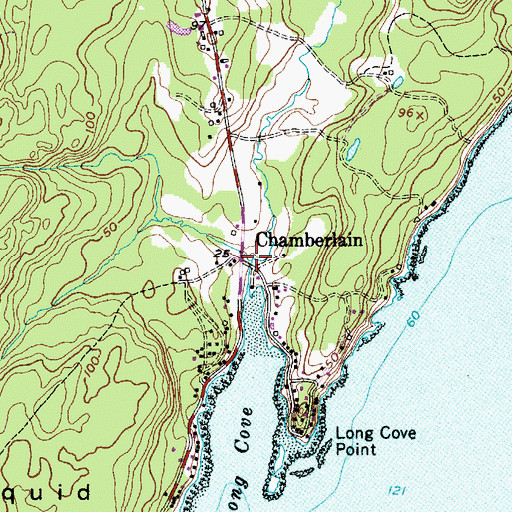 Topographic Map of Chamberlain, ME