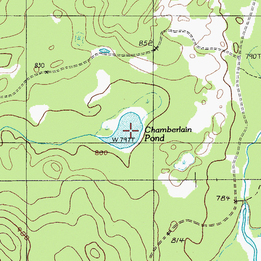 Topographic Map of Chamberlain Pond, ME