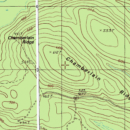 Topographic Map of Chamberlain Ridge, ME