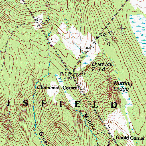 Topographic Map of Chambers Corner, ME