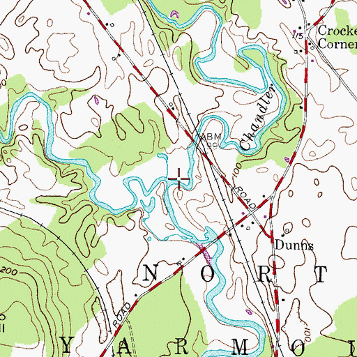Topographic Map of Chandler Brook, ME
