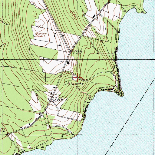 Topographic Map of Chandler Cemetery, ME