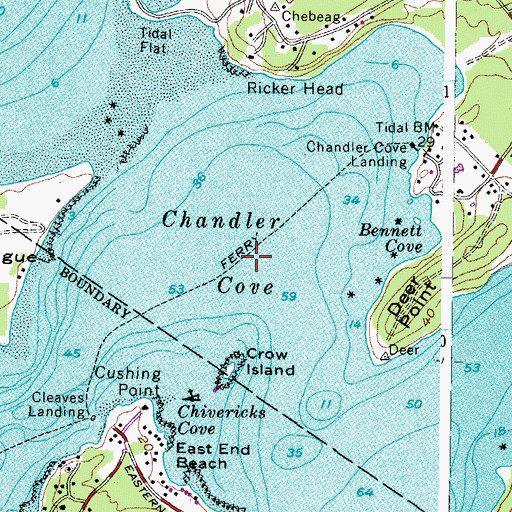 Topographic Map of Chandler Cove, ME