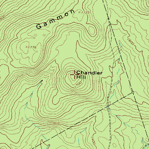 Topographic Map of Chandler Hill, ME