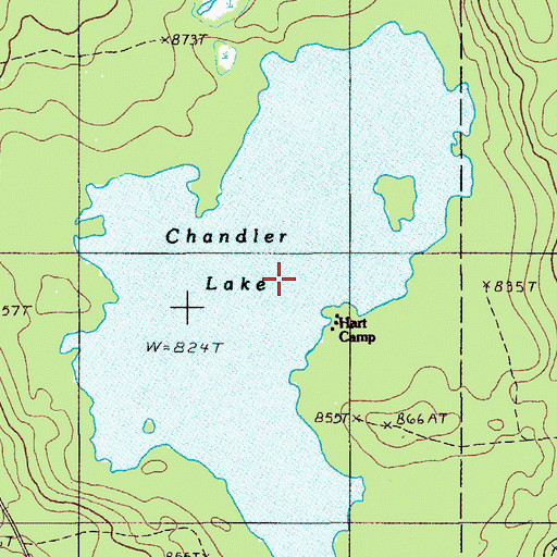 Topographic Map of Chandler Lake, ME