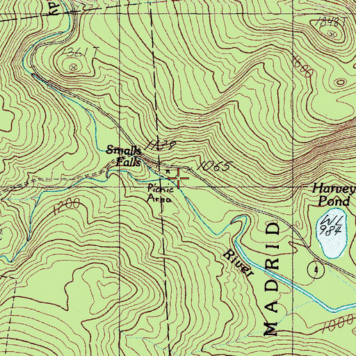 Topographic Map of Chandler Mill Stream, ME