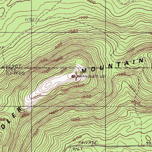 Topographic Map of Chandler Mountain, ME