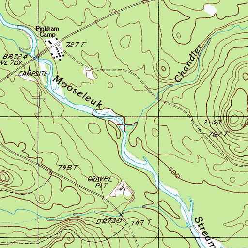 Topographic Map of Chandler Stream, ME