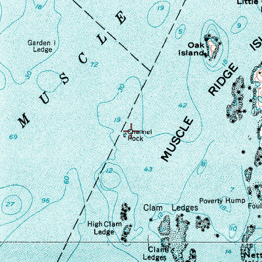 Topographic Map of Channel Rock, ME