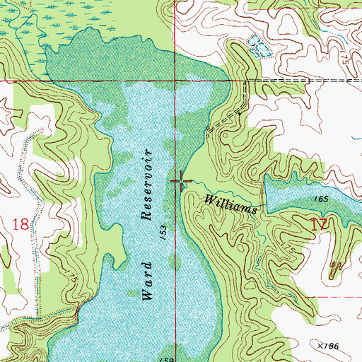 Topographic Map of Williams Branch, AR