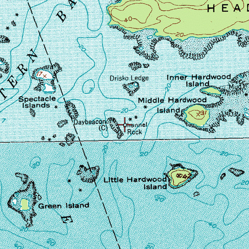 Topographic Map of Channel Rock, ME