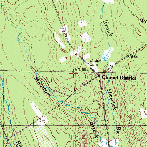 Topographic Map of Chapel District School, ME
