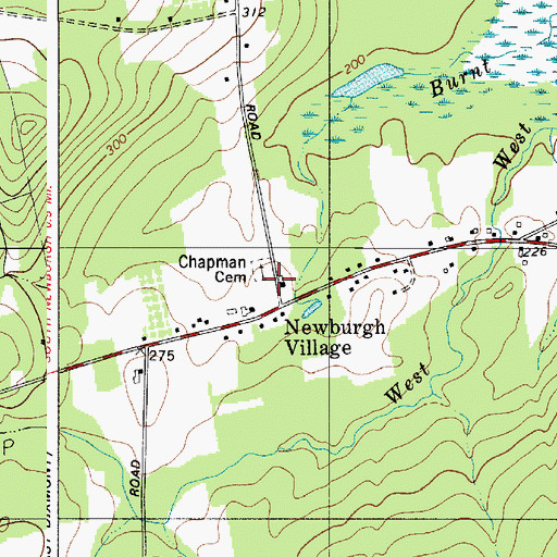 Topographic Map of Chapman Cemetery, ME