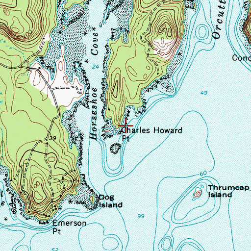Topographic Map of Charles Howard Point, ME