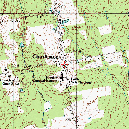 Topographic Map of Charleston, ME