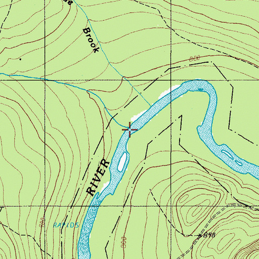 Topographic Map of Chase Brook, ME
