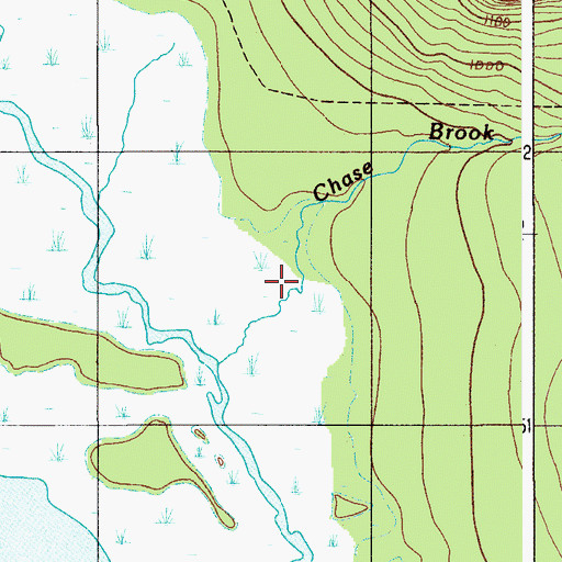 Topographic Map of Chase Brook, ME
