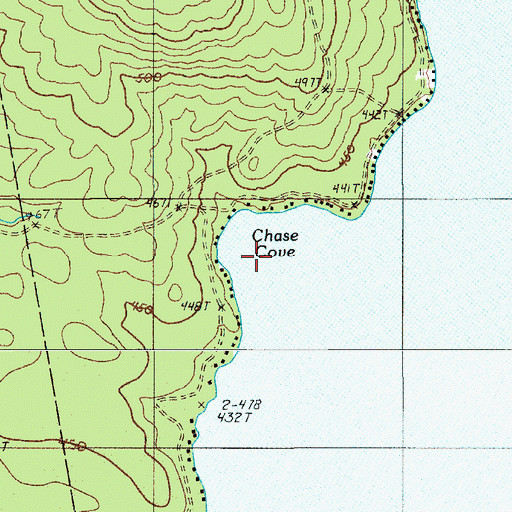 Topographic Map of Chase Cove, ME