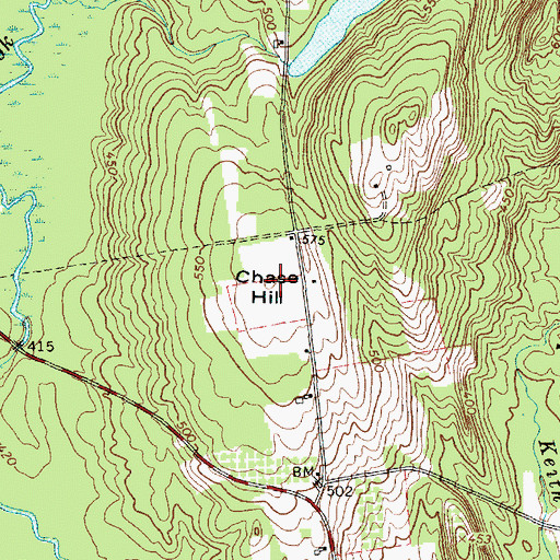 Topographic Map of Chase Hill, ME