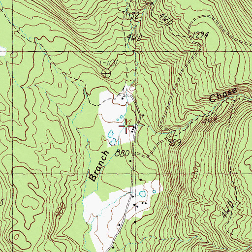Topographic Map of Chase Hill Brook, ME