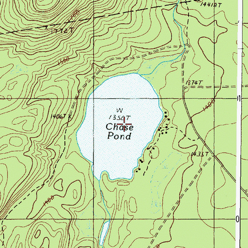 Topographic Map of Chase Pond, ME
