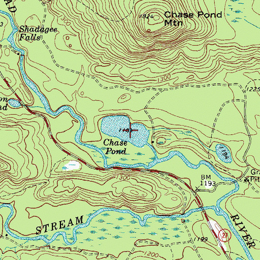 Topographic Map of Chase Pond, ME