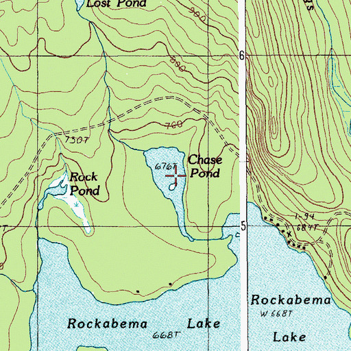 Topographic Map of Chase Pond, ME