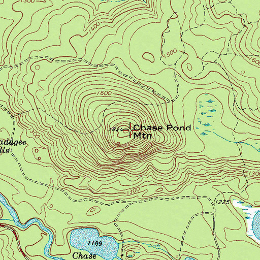 Topographic Map of Chase Pond Mountain, ME