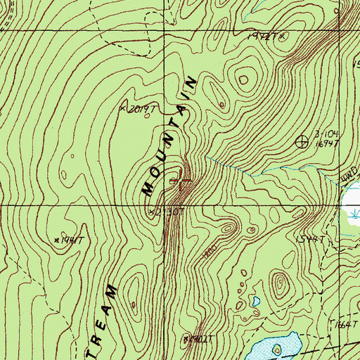 Topographic Map of Chase Stream Mountain, ME