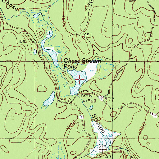 Topographic Map of Chase Stream Pond, ME