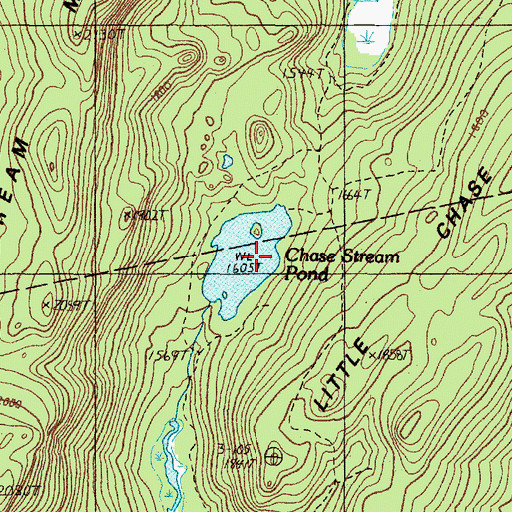 Topographic Map of Chase Stream Pond, ME