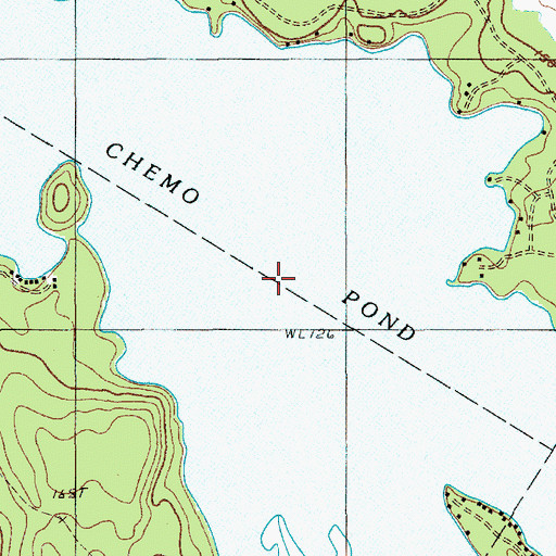 Topographic Map of Chemo Pond, ME