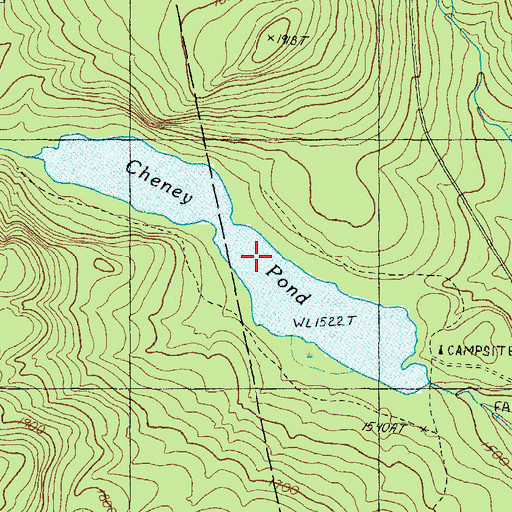 Topographic Map of Cheney Pond, ME