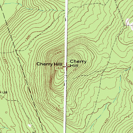 Topographic Map of Cherry Hill, ME