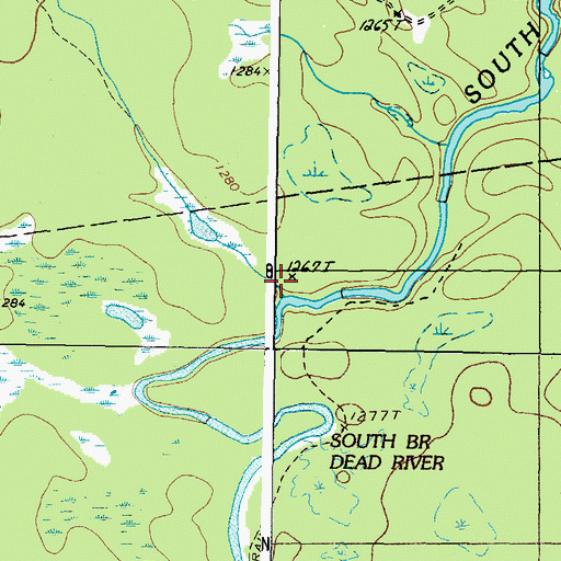 Topographic Map of Cherry Run, ME