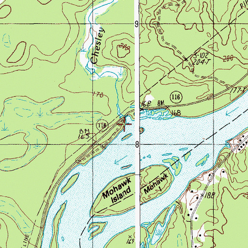 Topographic Map of Chesley Brook, ME
