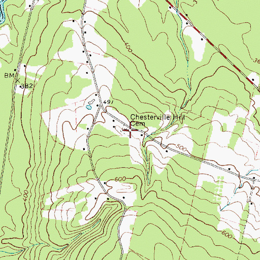 Topographic Map of Chesterville Hill Cemetery, ME