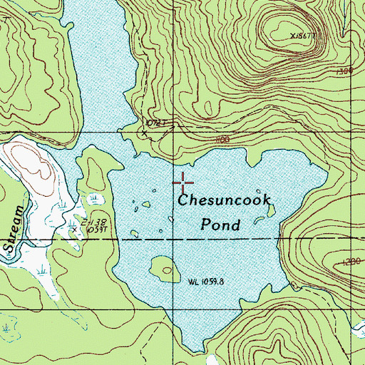 Topographic Map of Chesuncook Pond, ME